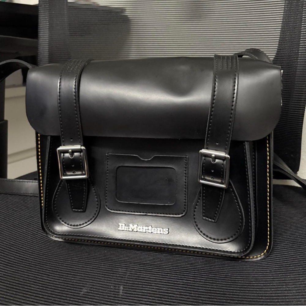 Dr. Martens Leather Black Messenger Bag